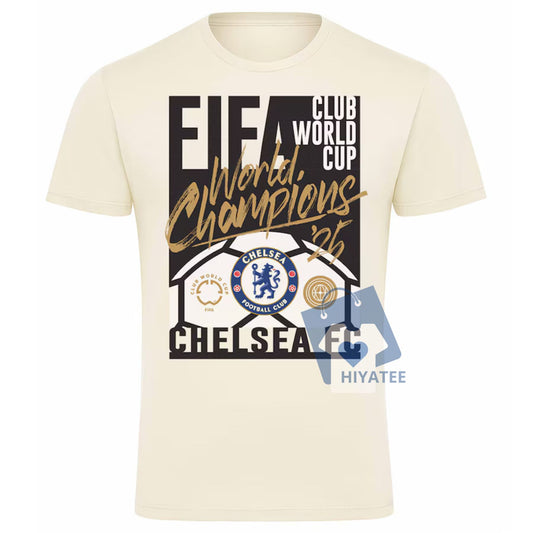 Chelsea Sportiqe 2025 Club World Cup Champions T-Shirt – Unisex Natural Tee for FIFA Fans-Hiyatee