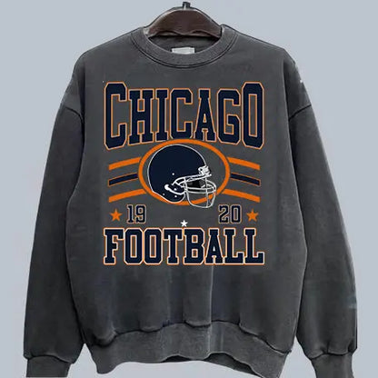 Vintage Team Football Oversized 90s Dark Heather Sweatshirt Retro Sport Tee