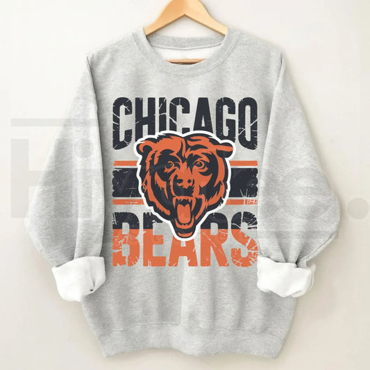 Chicago Bears Football Sweatshirt – Unisex Heavy Blend Crewneck, Game Day Graphic Sweatshirt - Hiyatee