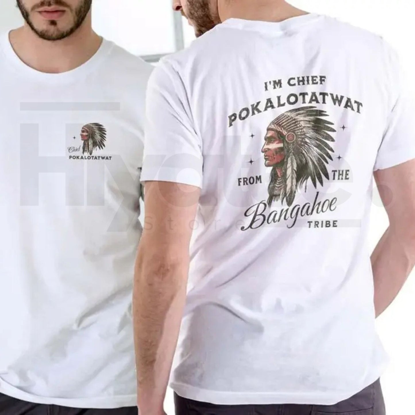 "Chief Pokalotatwat" Funny Adult Humor T-Shirt – Naughty Native Pun Tee - Hiyatee