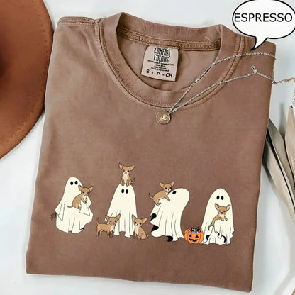 Comfort Colors Custom Dog Halloween Shirt Ghost Boba Tea Funny Dog Gift Tee