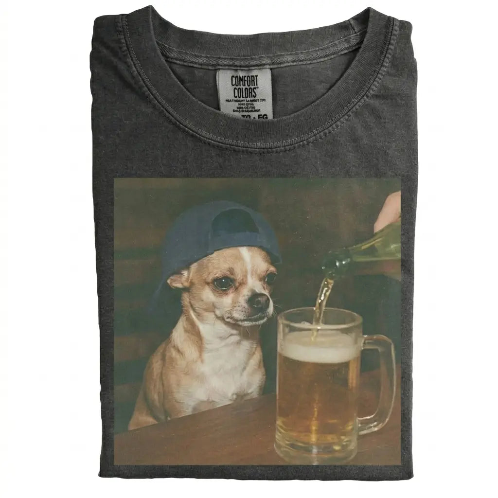 Comfort Colors 50+ Dog Breeds Available Beer Shirt – Vintage 90s Funny Edgy Dog Meme Tee, Unisex Casual Streetwear Gift
