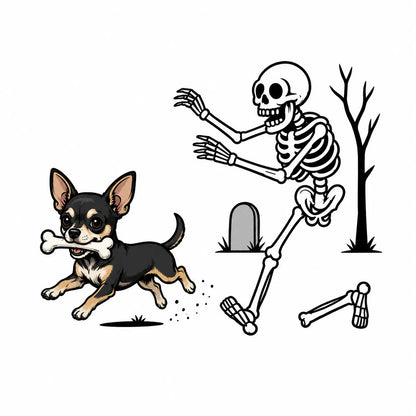Comfort Colors 50+ Dog Breeds Halloween Skeleton Tee