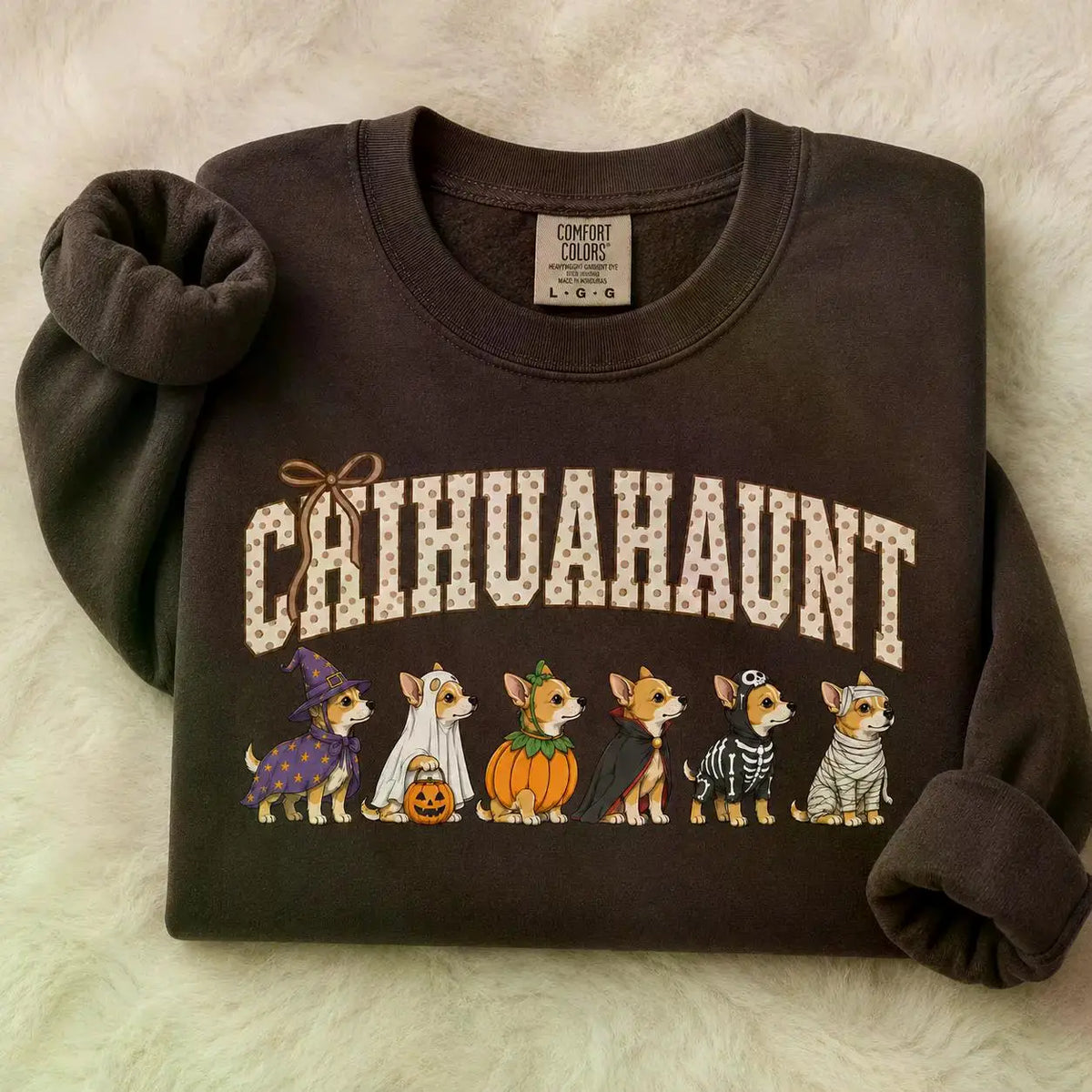 Dark Chocolate 30+ Halloween Dog Breeds Sweatshirt – Spooky Season Dog Mom Crewneck, Cozy Autumn Dog Lover Pullover