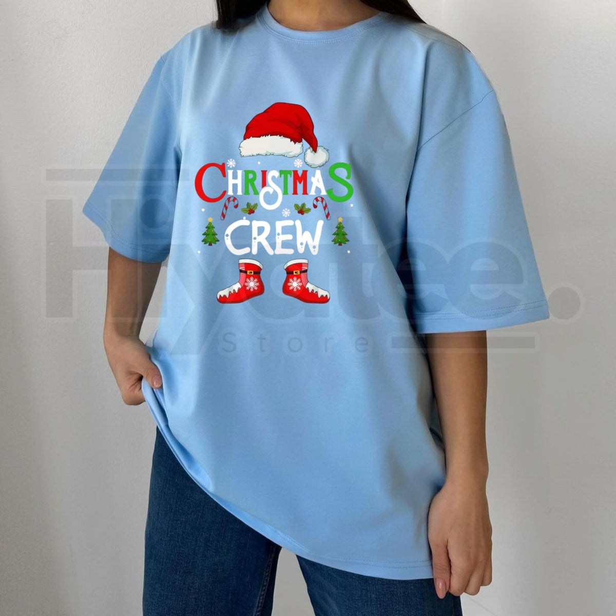 Christmas Crew Graphic T-Shirt – Matching Family Holiday Sports & Outdoor Tee - Hiyatee