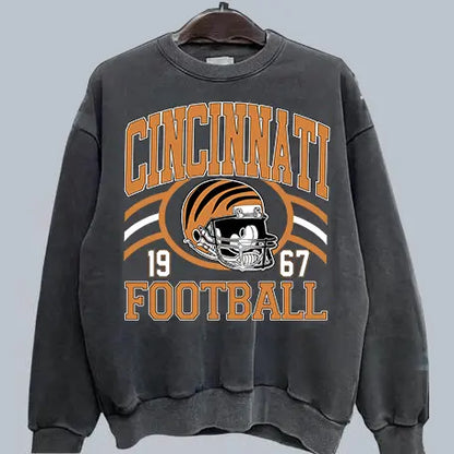 Vintage Team Football Oversized 90s Dark Heather Sweatshirt Retro Sport Tee