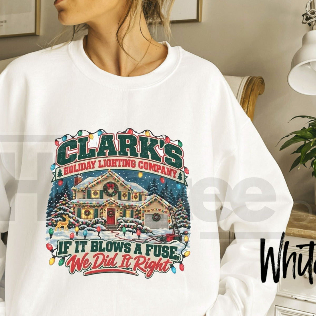 Clark’s Holiday Lighting Company Sweatshirt, Vintage Christmas Vacation Graphic Crewneck - Hiyatee