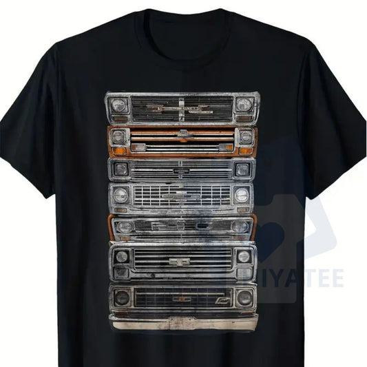 Classic American Square Body Trucks T-Shirt – Summer Graphic Tee for Men & Women - Hiyatee