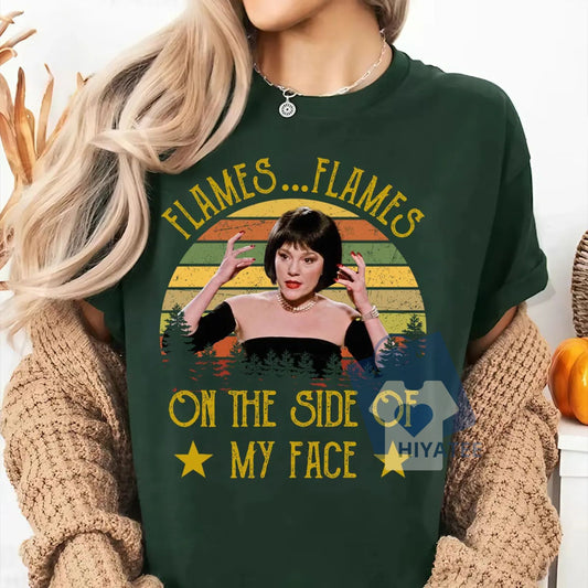 Clue 1985 Movie Shirt – “Flames On The Side Of My Face” Quote Tee, Retro Film T-Shirt for Classic Movie Fans-Hiyatee