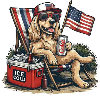 Comfort Colors® Funny 4th of July Dog Shirt – Retro Labrador Diet Coke Patriotic Tee