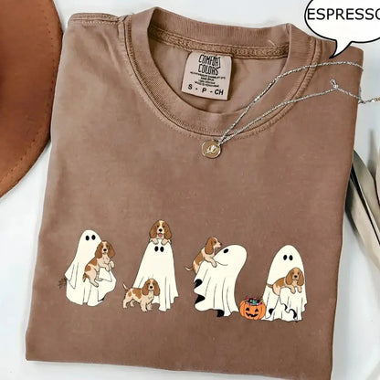 Comfort Colors Custom Dog Halloween Shirt Ghost Boba Tea Funny Dog Gift Tee
