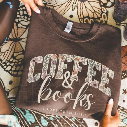 Coffee and Books Sweatshirt: Cozy Crewneck for Readers and Book Lovers - Hiyatee