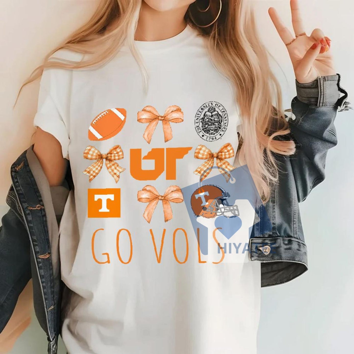 College Football League T-Shirt – Bold Sports Graphic Tee for Women, Casual Game Day Top, Lucky Slogan Shirt, Summer Cotton Style-Hiyatee