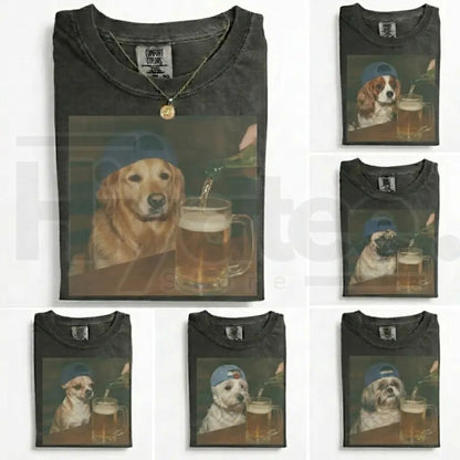 Comfort Colors 50+ Dog Breeds Available Beer Shirt – Vintage 90s Funny Edgy Dog Meme Tee, Unisex Casual Streetwear Gift - Hiyatee