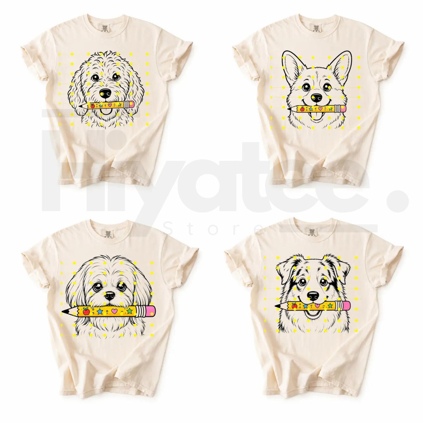 Comfort Colors 50+ Dog Breeds Back to School Teacher T-Shirt - Hiyatee