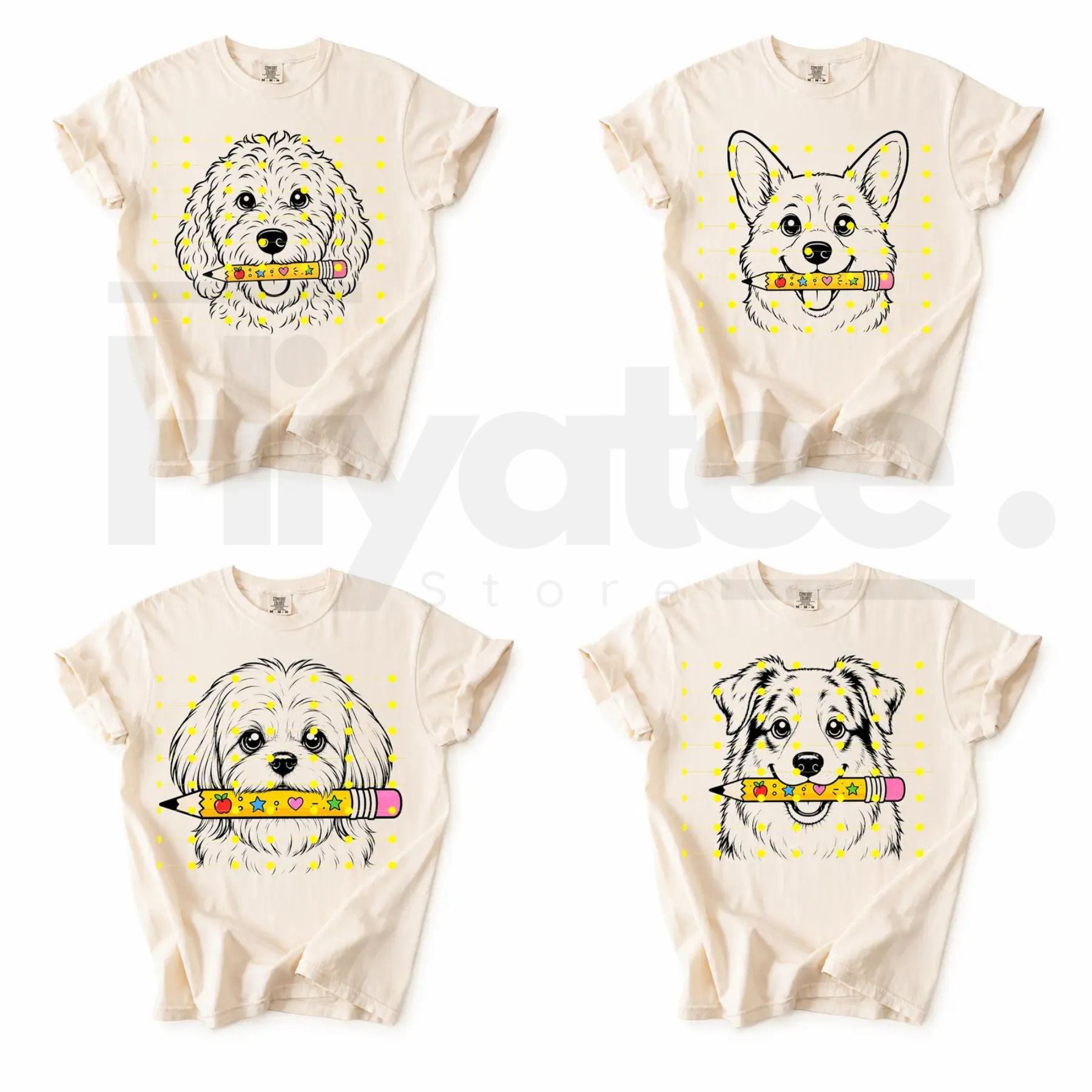 Comfort Colors 50+ Dog Breeds Back to School Teacher T-Shirt - Hiyatee