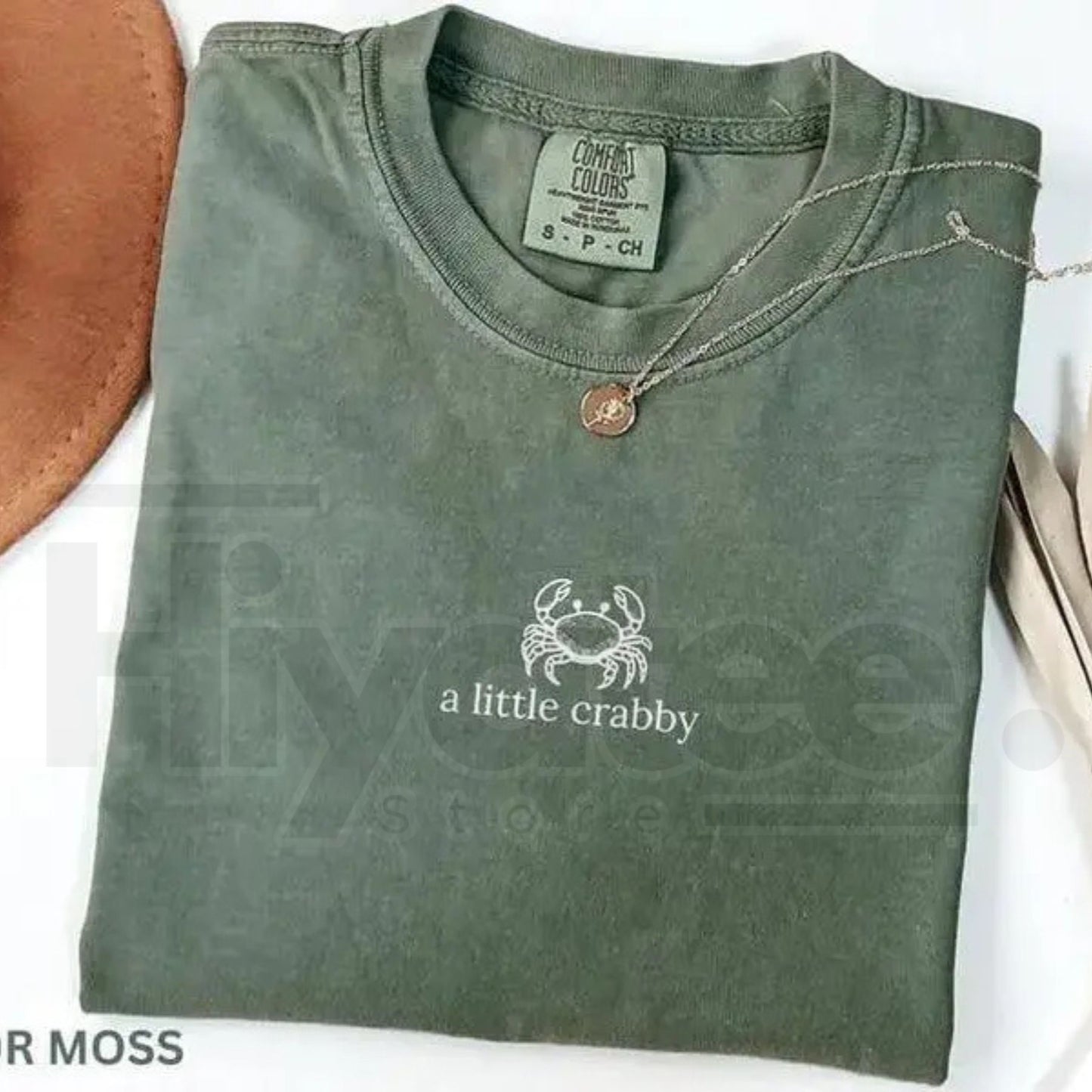Comfort Colors® A Little Crabby Shirt – Minimalist Beach Graphic Tee - Hiyatee