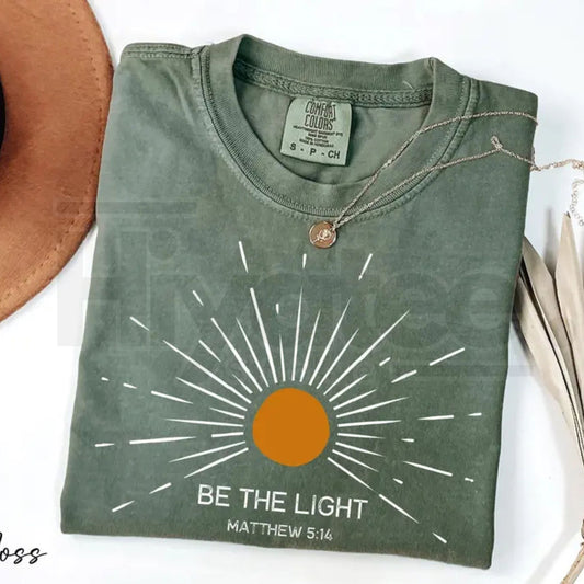 Comfort Colors® Be The Light Shirt – Trendy Bible Verse & Religious Faith Graphic Tee - Hiyatee