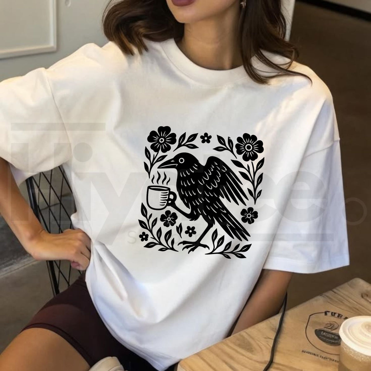 Comfort Colors Boho Crow Coffee Vintage Tee - Hiyatee