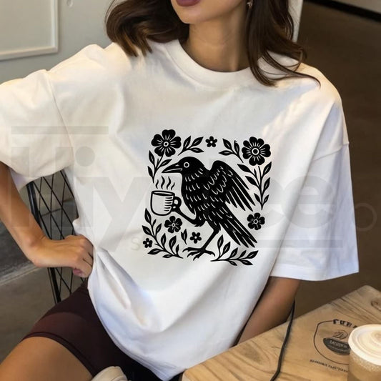 Comfort Colors Boho Crow Coffee Vintage Tee - Hiyatee
