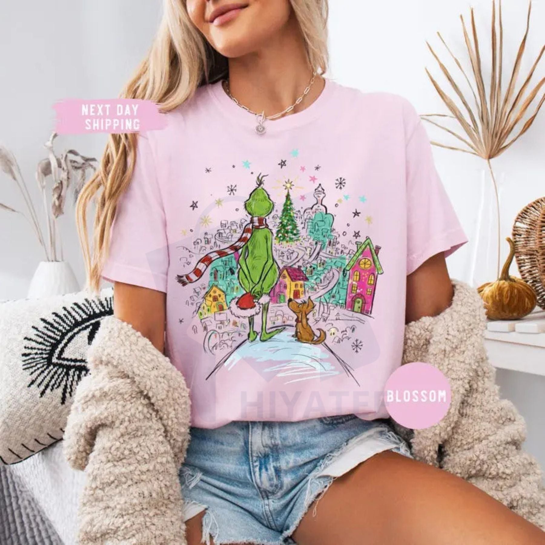 Comfort Colors Christmas Grinch Shirt – Whimsical Whoville Tree Shirt with Dog Max, Festive Green Star Tee - Hiyatee