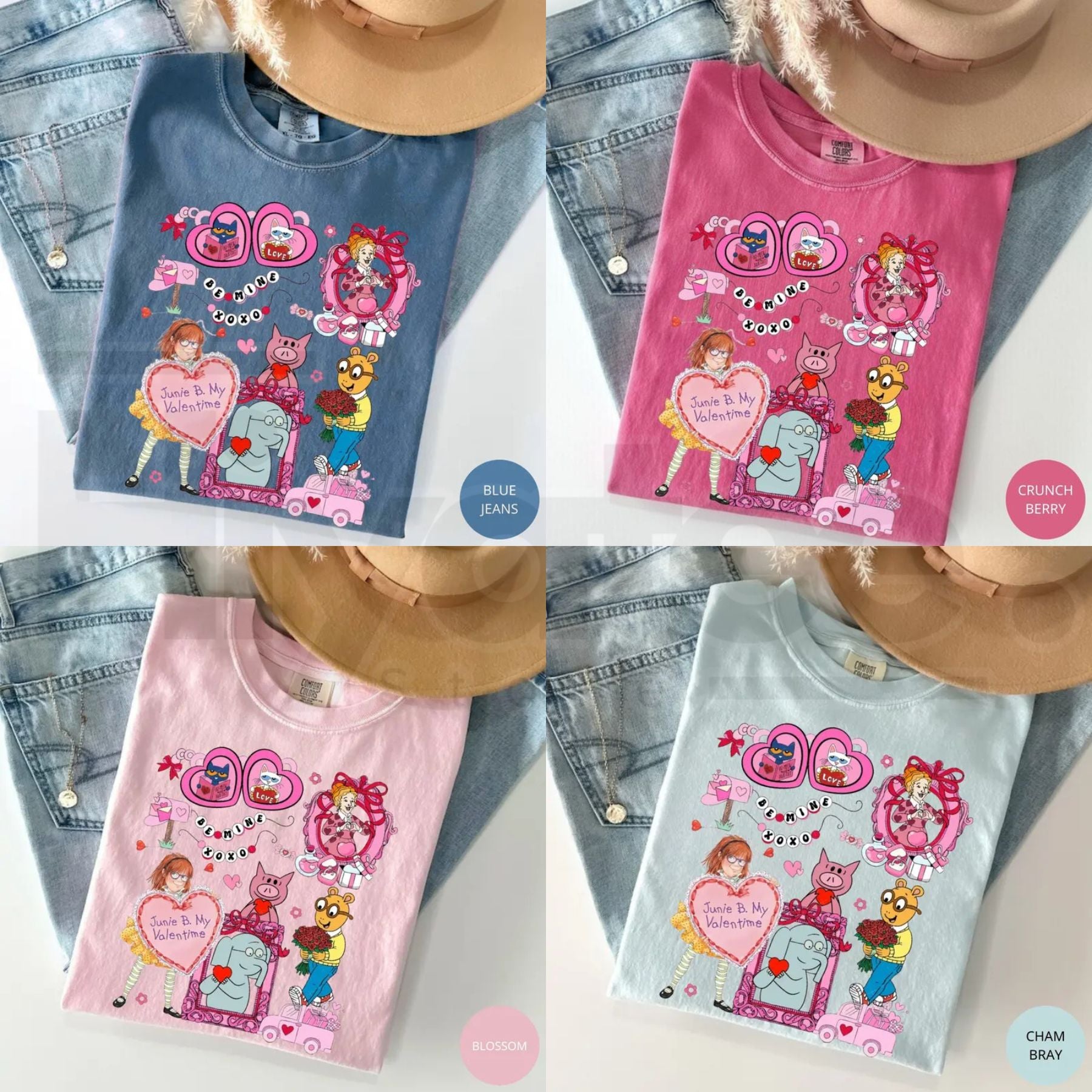 Comfort Colors® Coquette Bow Children’s Book Valentine Shirt – Junie B. Teacher Tee, Library Book Club School Top - Hiyatee