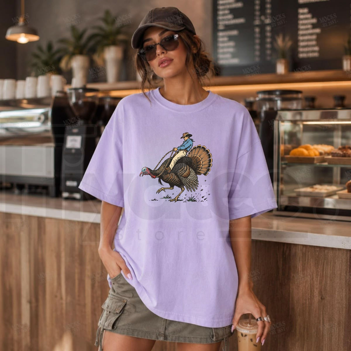 Comfort Colors Cowboy Turkey T-Shirt – Funny Western Rodeo Thanksgiving Tee - Hiyatee
