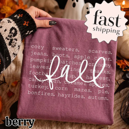 Comfort Colors Cozy Fall Autumn Favorites Pumpkin Patch Tee - Hiyatee