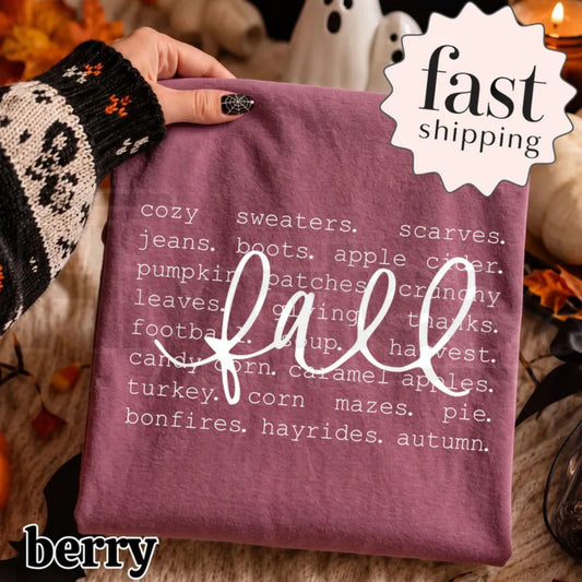 Comfort Colors Cozy Fall Autumn Favorites Pumpkin Patch Tee - Hiyatee