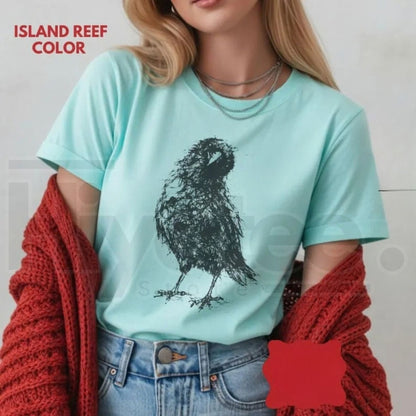 Comfort Colors Crow Sketch Gothic Raven Bird Tee - Hiyatee