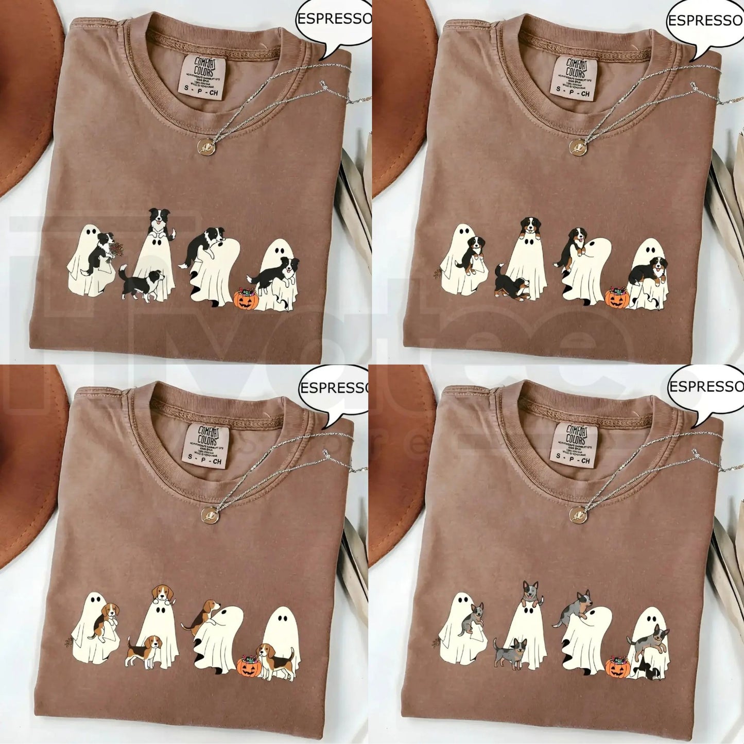 Comfort Colors Custom Dog Halloween Shirt Ghost Boba Tea Funny Dog Gift Tee - Hiyatee