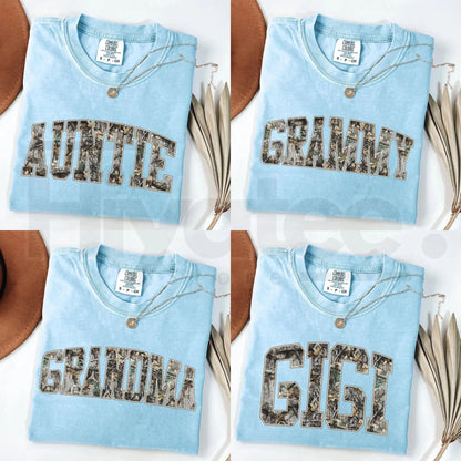 Comfort Colors® Custom Mama Chambray T-Shirt – Personalized Camo & Varsity Style Shirt - Hiyatee