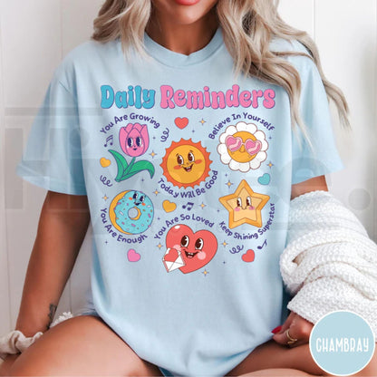 Comfort Colors Daily Reminders Motivational Kindness Tee - Hiyatee