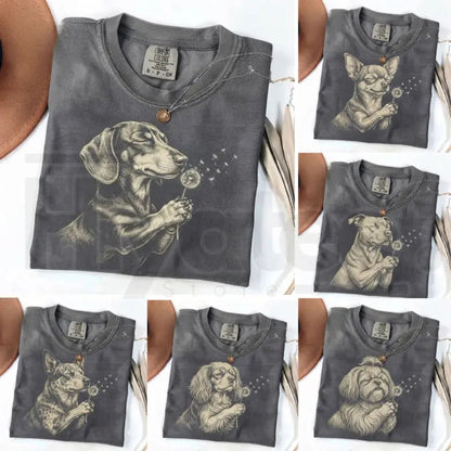 Comfort Colors Dog Breeds Graphic Shirt Botanical Forest Wildlife Tee - Hiyatee
