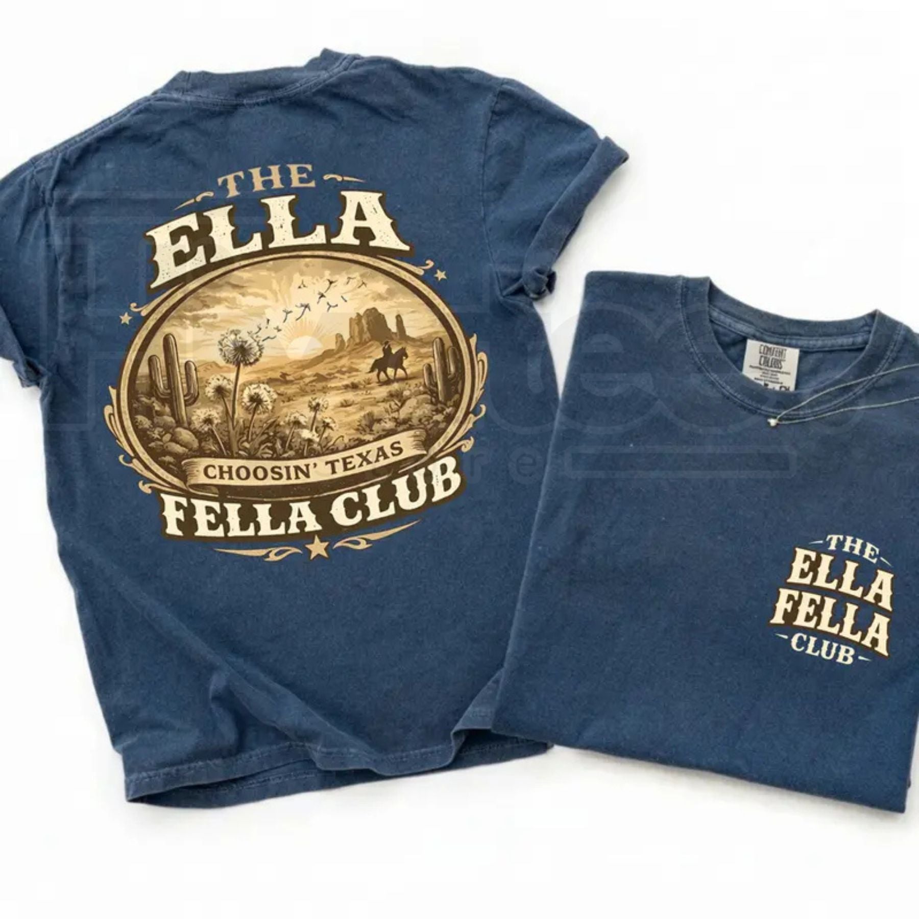 Comfort Colors® Ella Fella Club Texas Western Graphic Tee – Cowboy Rodeo Desert Shirt - Hiyatee