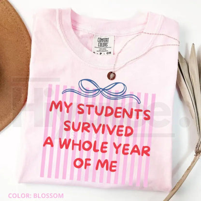 Comfort Colors® End of Year Teacher T-Shirt – Retro Striped Summer Break Tee - Hiyatee