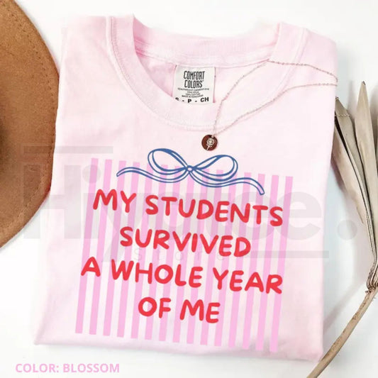 Comfort Colors® End of Year Teacher T-Shirt – Retro Striped Summer Break Tee - Hiyatee