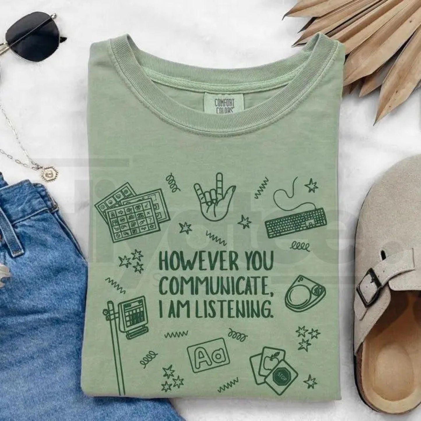 Comfort Colors® Everyone Deserves Communication T-Shirt – Speechie AAC & SPED Inclusion Tee - Hiyatee