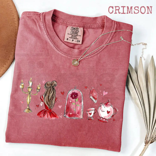 Comfort Colors® Fairy Tale Valentine Graphic Tee – Tale as Old as Time Shirt, Girly Aesthetic Girls Trip Tee - Hiyatee