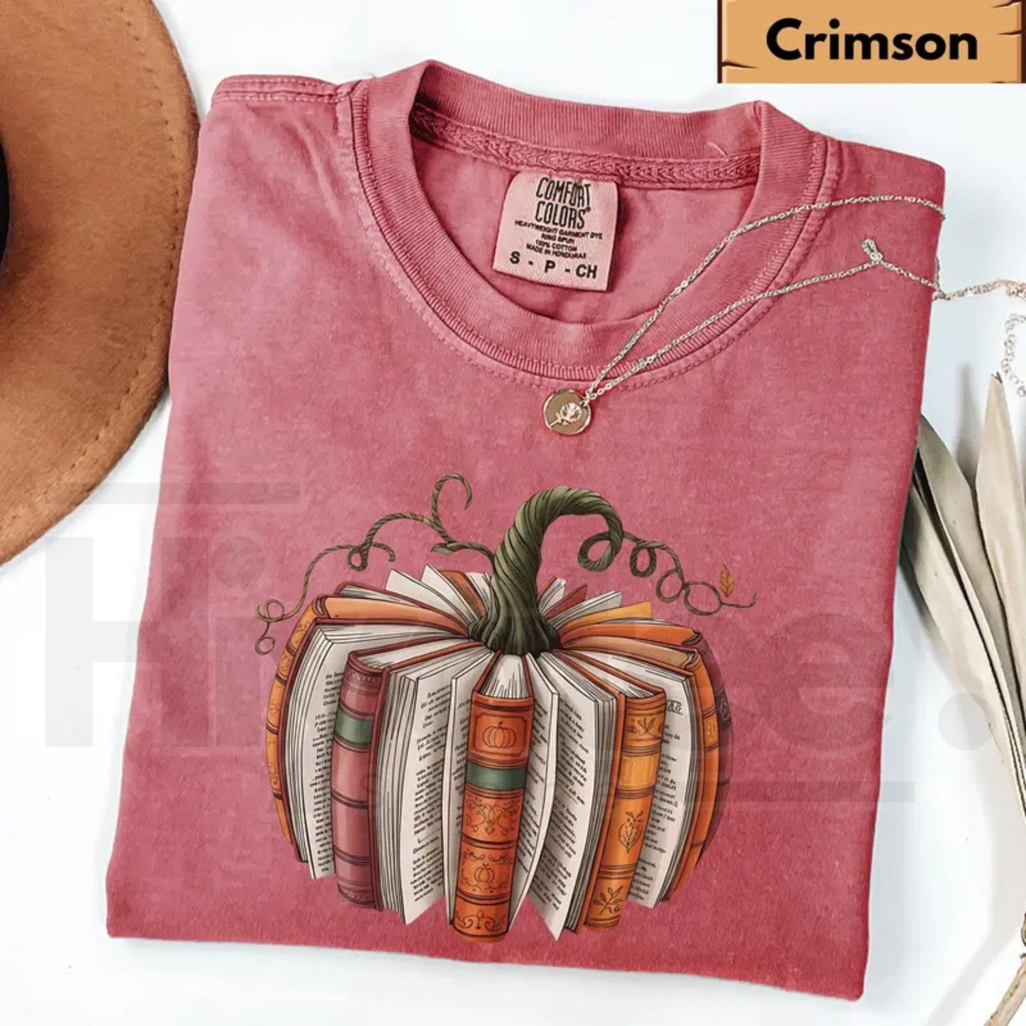 Comfort Colors Fall Book Pumpkin Shirt Halloween Book Lover Graphic Tee - Hiyatee