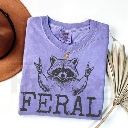 Comfort Colors® Feral Raccoon Shirt – Funny Ironic Trash Panda Graphic Tee - Hiyatee