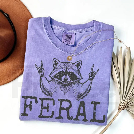 Comfort Colors® Feral Raccoon Shirt – Funny Ironic Trash Panda Graphic Tee - Hiyatee