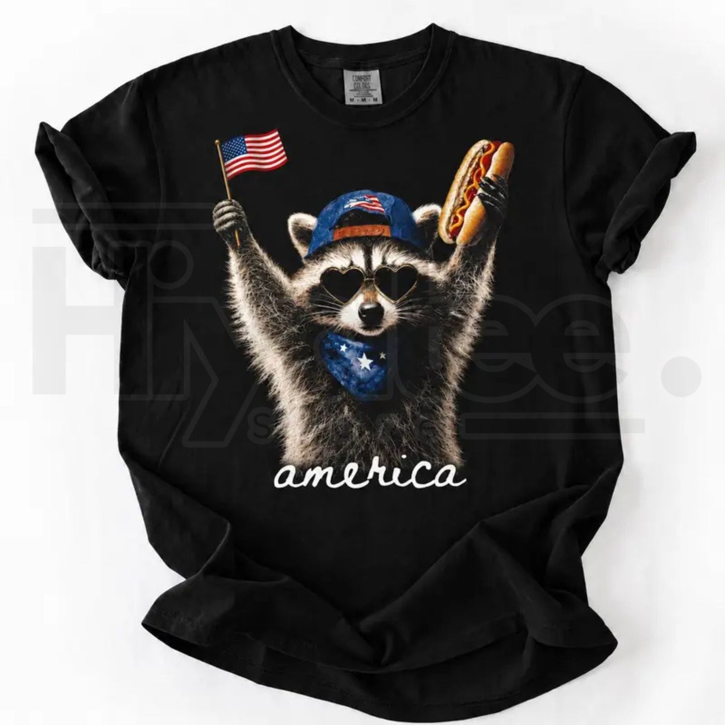 Comfort Colors Feral and Free Raccoon Shirt – Funny Patriotic 4th of July Tee, Retro American Freedom Gift - Hiyatee
