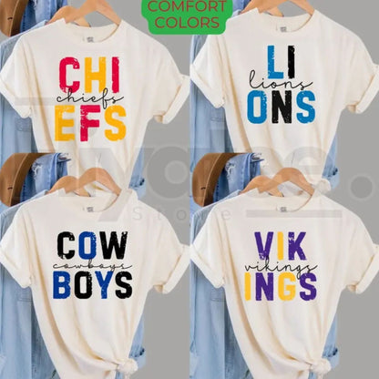 Comfort Colors First Down Football Ivory T-Shirt Retro Sports Graphic Tee - Hiyatee