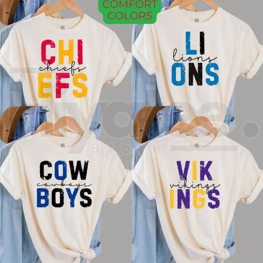 Comfort Colors First Down Football Ivory T-Shirt Retro Sports Graphic Tee - Hiyatee