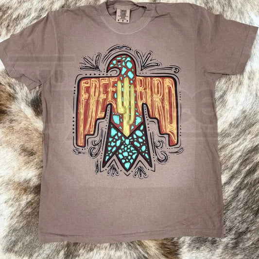 Comfort Colors® Free Bird Western Graphic Tee – Oversized Retro Desert T-Shirt - Hiyatee