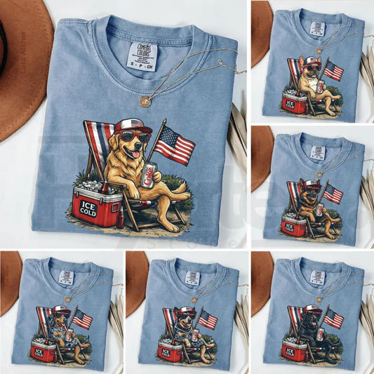 Comfort Colors® Funny 4th of July Dog Shirt – Retro Labrador Diet Coke Patriotic Tee - Hiyatee