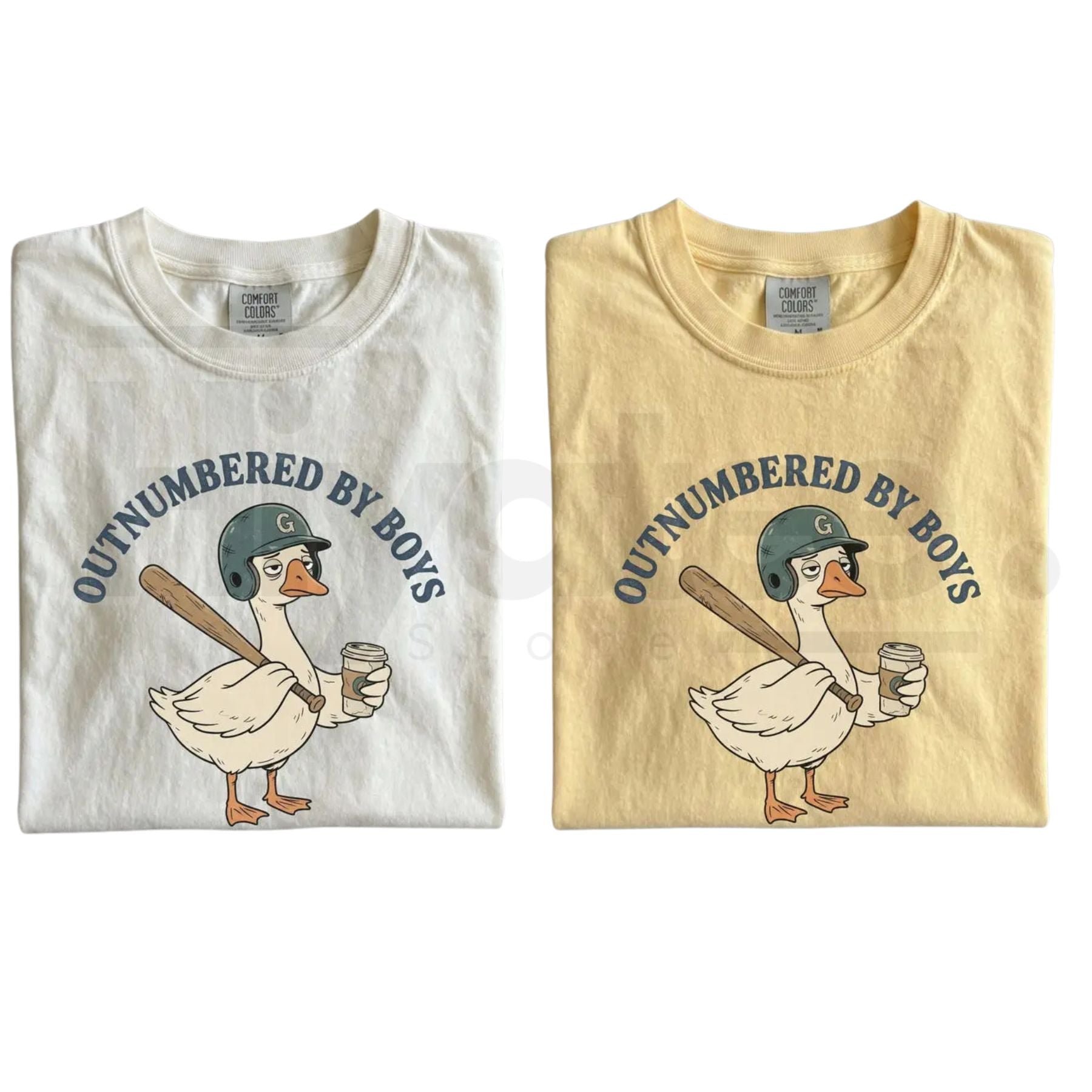 Comfort Colors® Funny Boy Mom Shirt – Outnumbered By Boys Goose Graphic Tee - Hiyatee