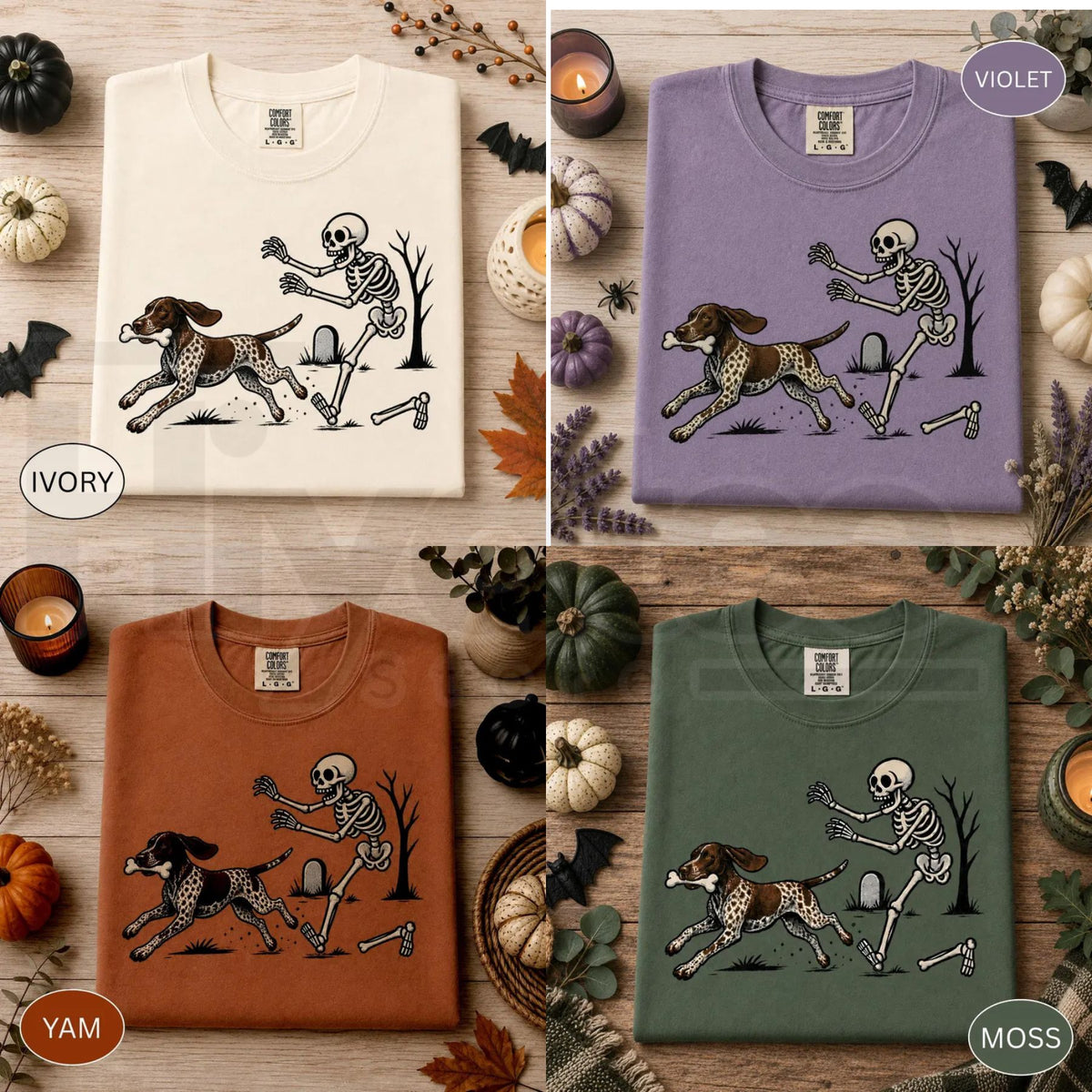 Comfort Colors Funny Halloween GSP German Shorthaired Pointer Tee - Hiyatee