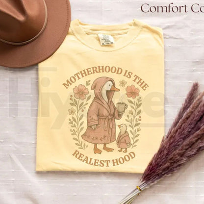 Comfort Colors® Funny Mom Shirt – Silly Mom Goose Motherhood is the Realest Hood Tee - Hiyatee
